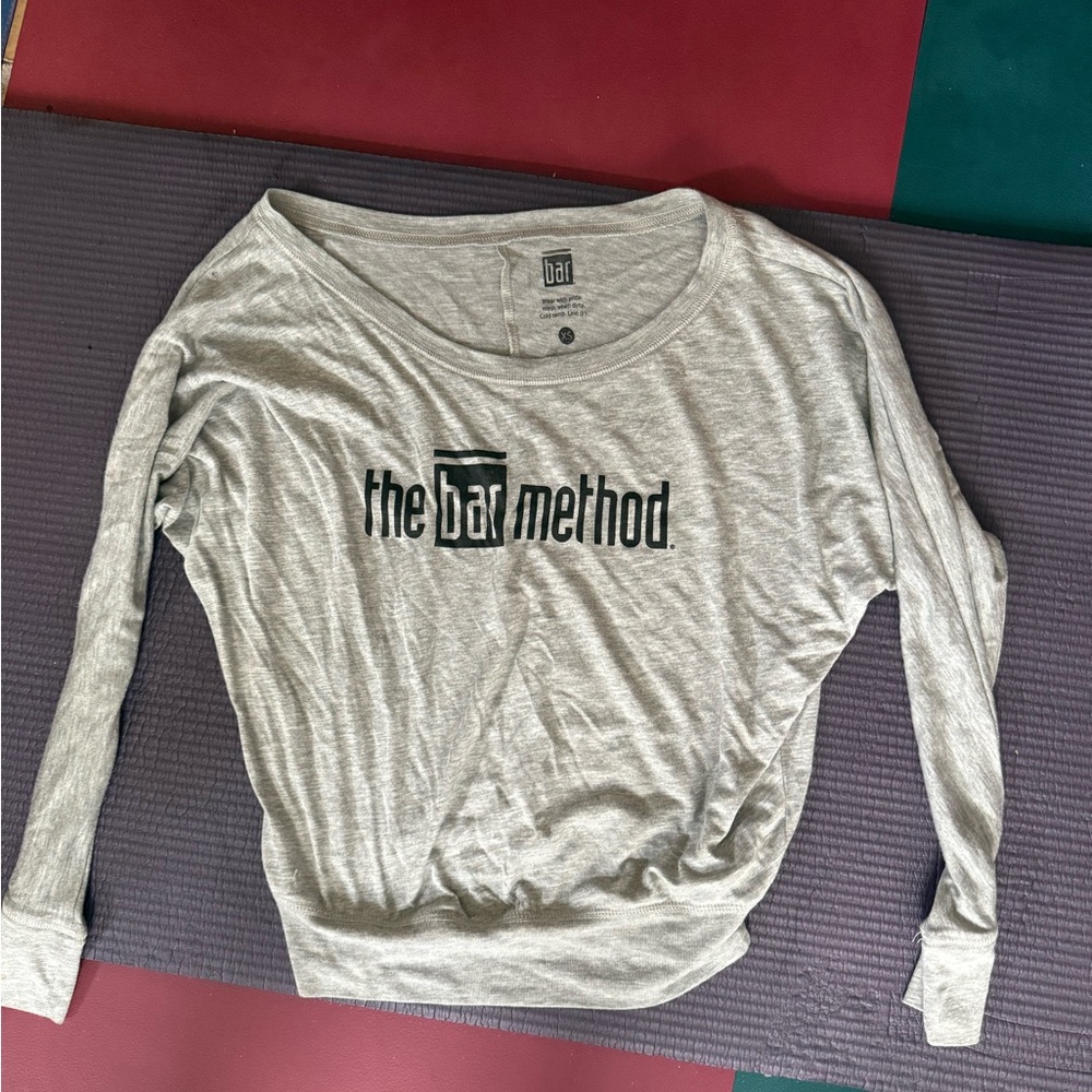 The Bar Method Gray Long Sleeve Top Size XS